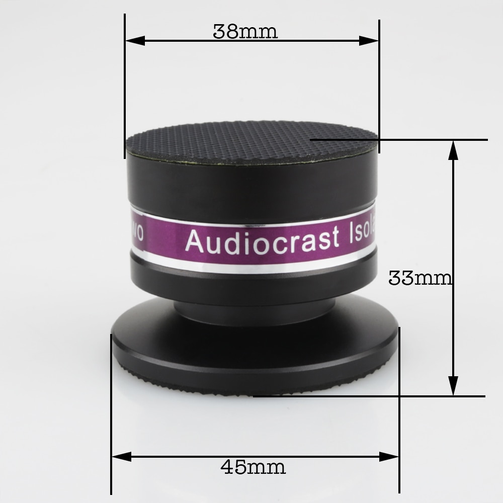 4 Stuks Aluminium Black &amp; Silver Shockproof Spike + Pad Isolatie Stand Hifi Versterkers