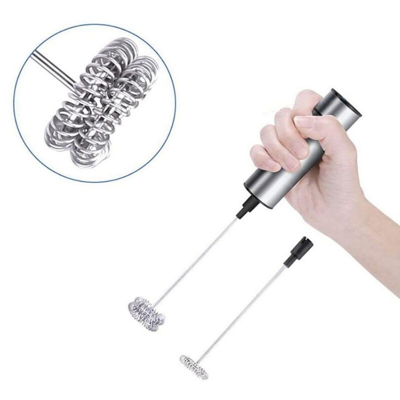 Elektrisk melkeskummer, kaffeskummer elektrisk visp for kaffe, latte, cappuccino, sjokolade, pisking av egg