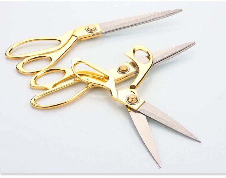 Gold Sewing Scissors Trimming Shears Cross-Stitch Stainless Steel Tailor Scissor Sewing Embroidery Fabric 23.8cm Sewing Scissors