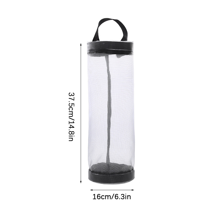 Købmandsposeholder væghængt opbevaringspose dispenser affaldsposer opbevaring organizer taske køkken organizer plastikposer holder: Grå