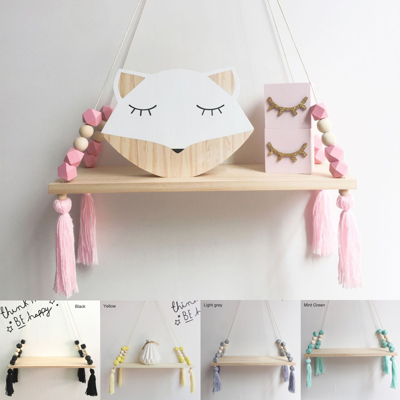 Étagère murale suspendue à pampilles en bois | Rangement de pièces, perles, décoration pour chambre d'enfants personnalité, 1 pièces, ornements pour décoration de la maison