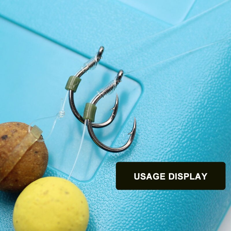 Anzuelo de carpa para pesca, acero al carbono con púas de anzuelo de pesca, aparejos para el pelo Chod, 20 Uds.