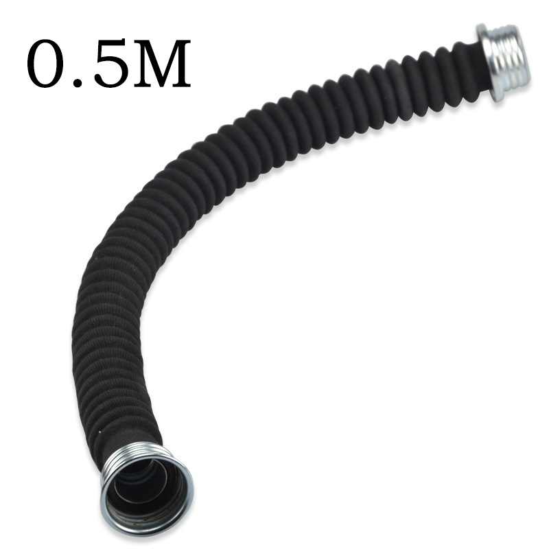 0.5m/1m/5m/10m 40MM Black Interface Gas Mask Snorkel Wear Resistant Anti-aging Filter Connecting Pipe: black