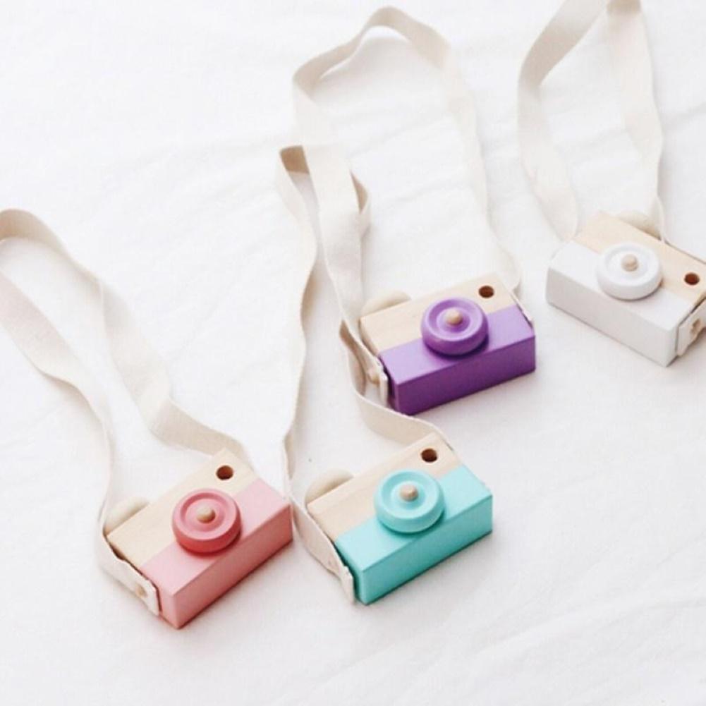 Cute Wooden Camera Pendant Neck Hanging Kids Children Play Toy Room Decoration Exquisite Photographer plays props for kids