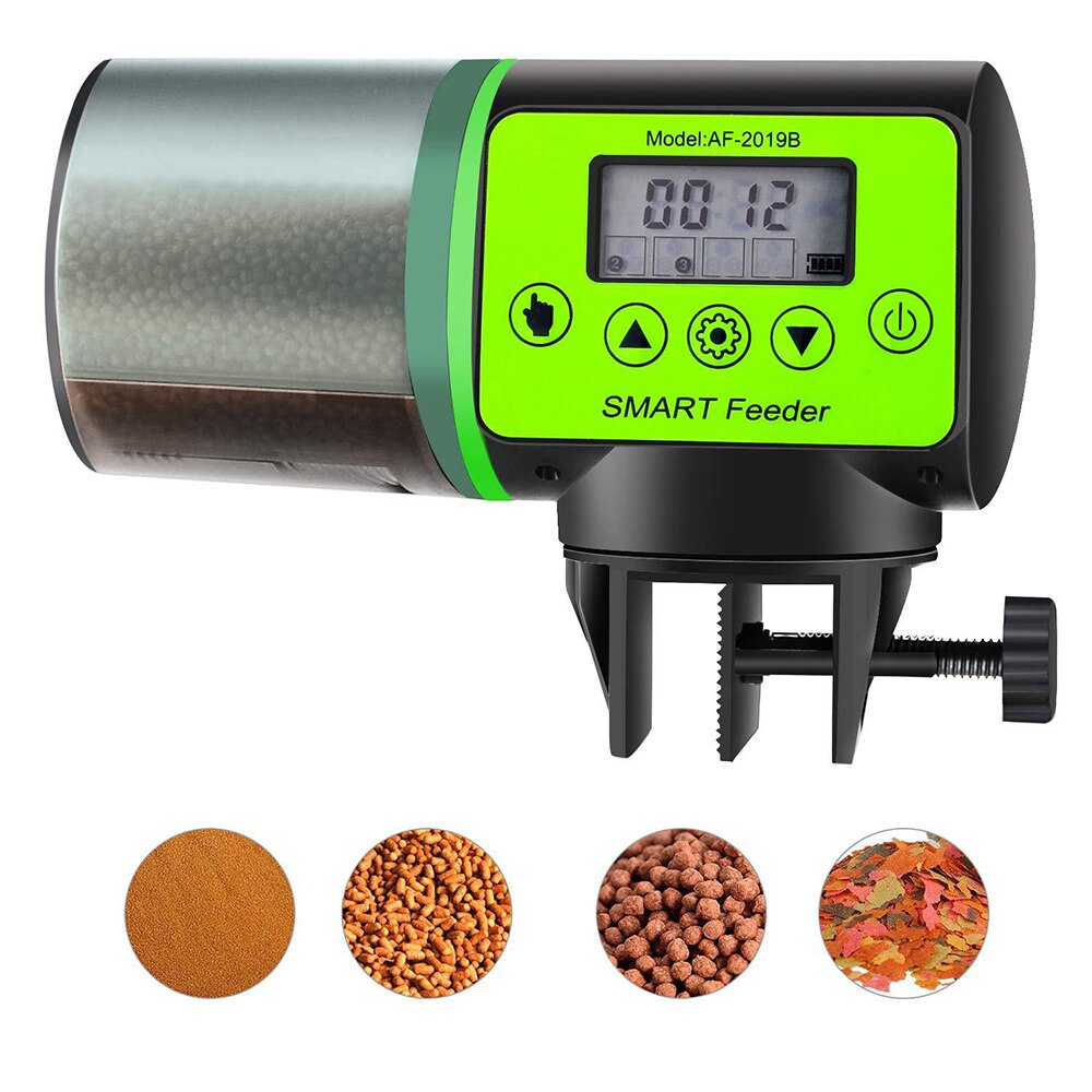 LCD Display Intelligent Timing Fish Tank Automatic Feeder Aquarium Automatic Feeder Large Capacity Fish Food Dispenser