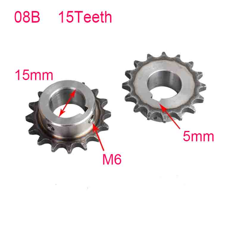 1 sett 1.5m industrielle 08b rullekjeder med 15 tenner drivhjul og gir for maskiner og teknisk utstyr