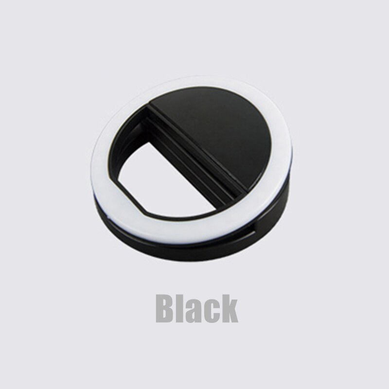 Anneau lumineux LED pour téléphone Portable, lampe à Selfie pour iPhone SE 2 X Xs Xr 8 Plus 11 Pro Max Huawei P40 P30 Lite Samsung M31: Black