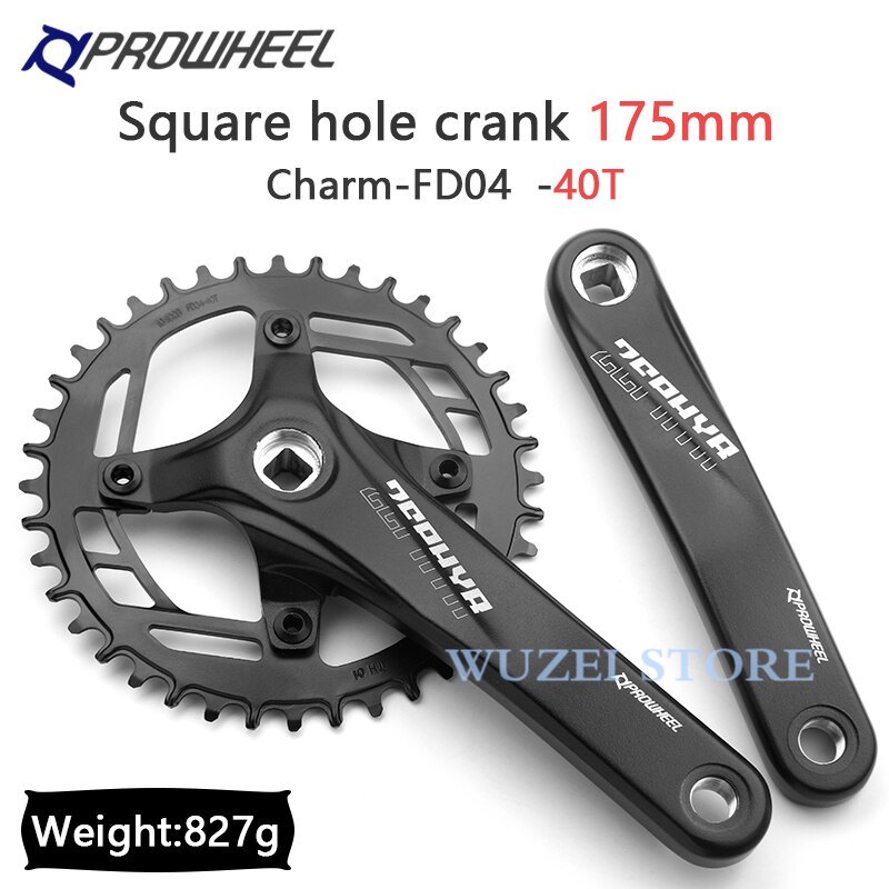 Prowheel Fiets Crank Tandwiel Mtb Fiets Vierkant Gat 170Mm 175Mm Crankstel 32T 34T 36T 38T 40T 104BCD Staal Smalle Brede Kettingblad: 175mm 40T