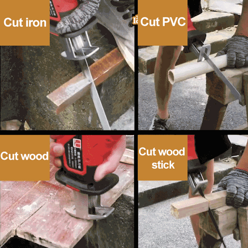 21V kabellos Elektrische Säbelsäge Handsäge Variable Geschwindigkeit Metall Holz Schneiden Werkzeug Elektrische Säge mit 4Stck Sägeblätter Bausatz