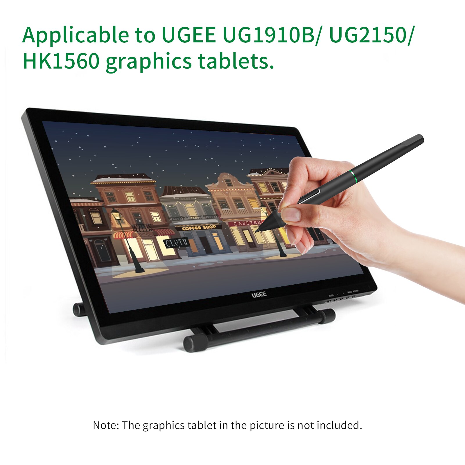 UGEE P55C Battery Stylus Rechargeable Pressure Pen with USB Charging Cable for UGEE UG1910B/ UG2150/ HK1560 Graphics Tablet