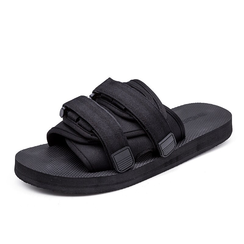 Summer Beach Sandals Men Slippers Soft Comfortable Outdoor Lightweight Casual Sandals Male Classic White Leather: 8.5