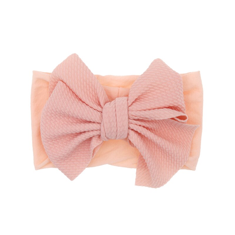 Baby nylon hoofdband zachte strik tulband haarbanden voor meisjes hoofdbanden elastische hoofddoek kinderhaaraccessoires: Perzik