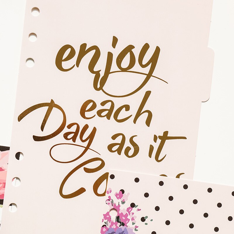 cartoon dividers set for spiral notebooks,candy 6 holes index paper for personal diary binder weekly planner A5 A6