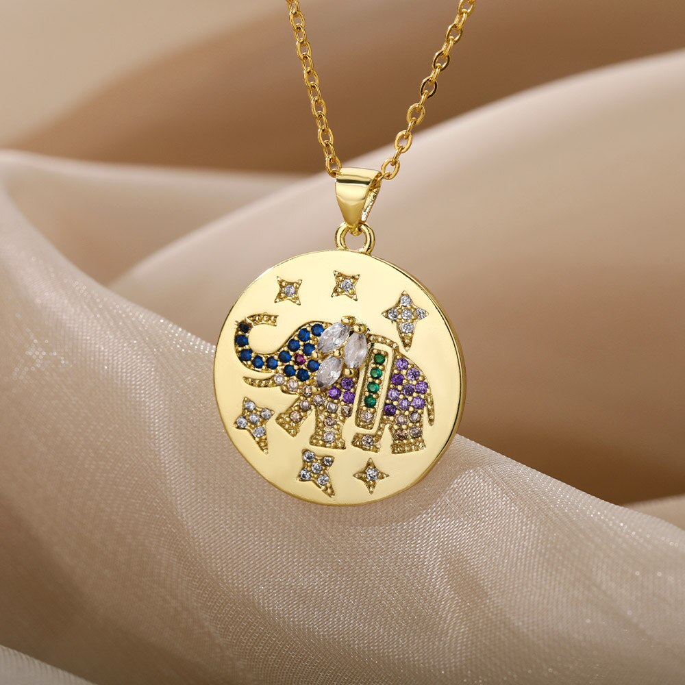 Leuke Vlinder Ketting Voor Vrouwen Kind Multicolor Zirkoon Bee Olifant Dier Hanger Ketting Kerst Sieraden Mujer