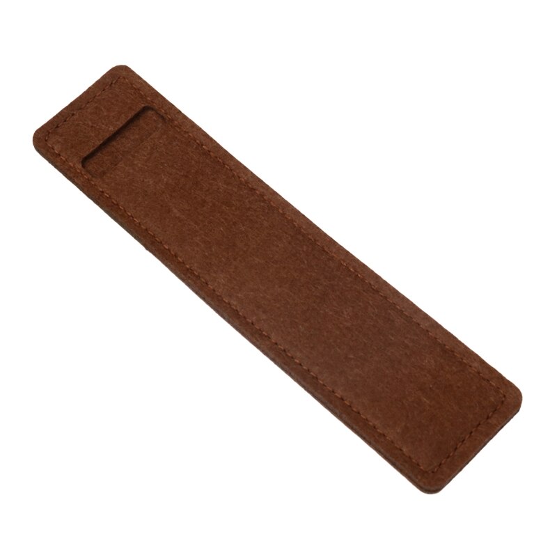 Felt Pen Case Holder Solid Color Fountain Pens Pouch Protective Sleeve Cover for Roller Ballpoint Gel Pen Pencil: Brown