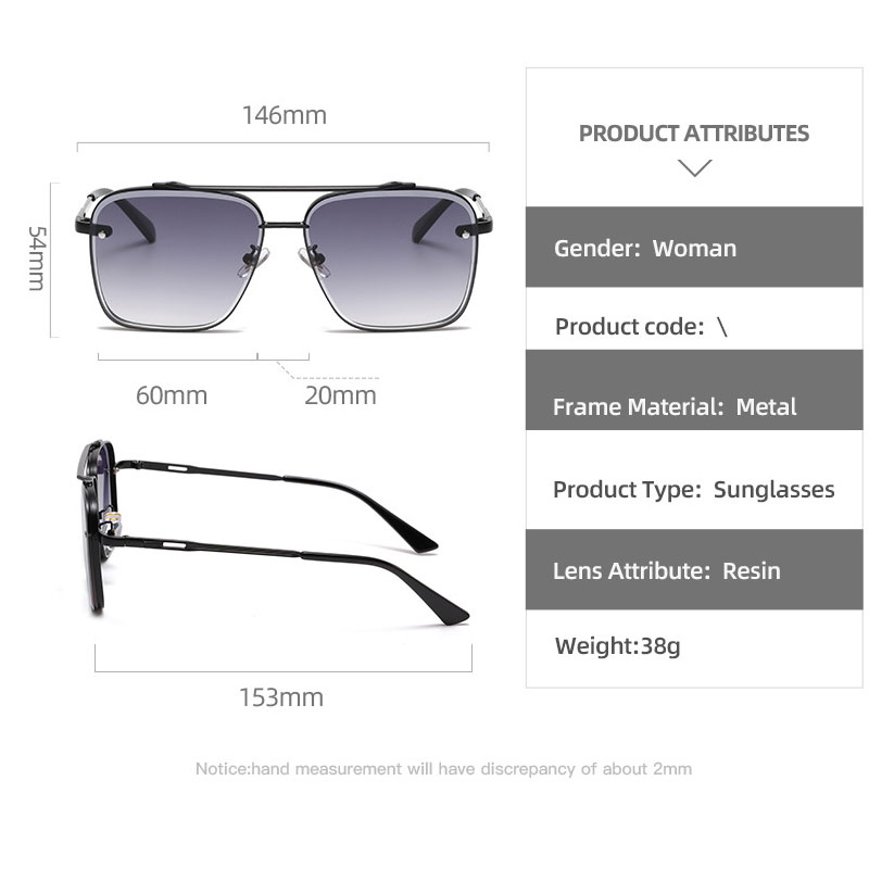 Luxe Pilot Zonnebril Heren 2024 Zomer Gradiënt Rijden Zonnebril Vinatge Vierkante Punk Brillen Oculos De Sol