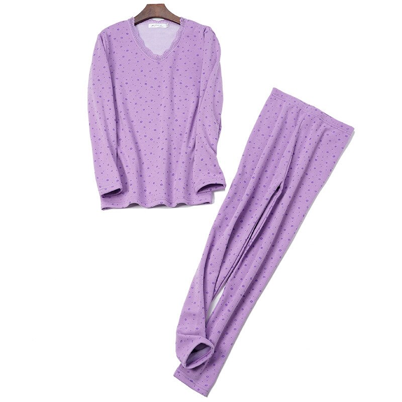 Termounderkläder #39 damer dam vinterset plus size toppar och byxor tvådelade hemmadräkter varma långkalsonger damformade set