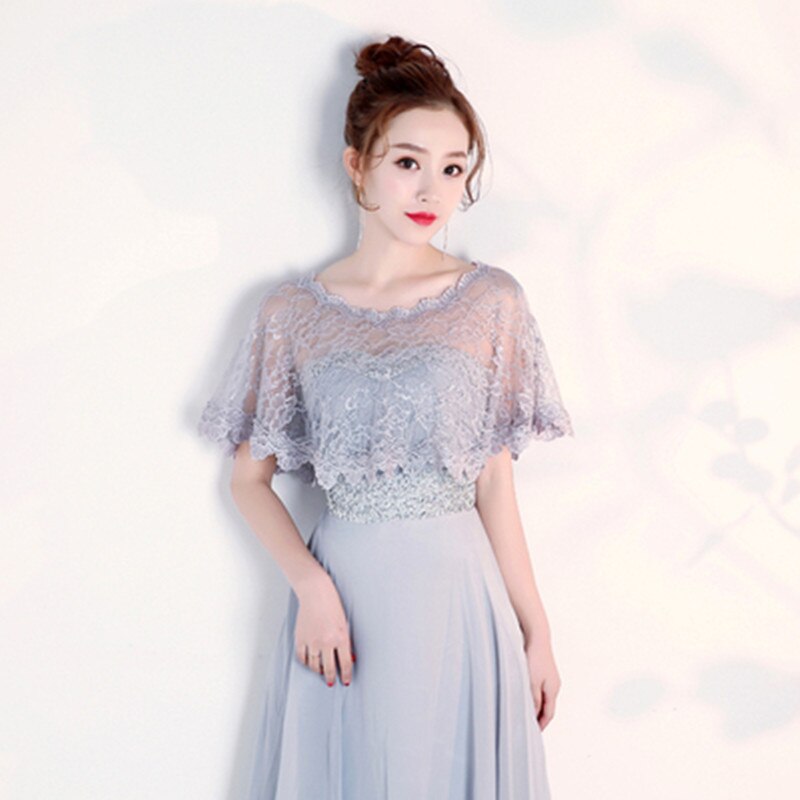 Veste de mariée en dentelle florale pour femmes, 5 couleurs, courte, châle en Tulle, couverture sur les épaules
