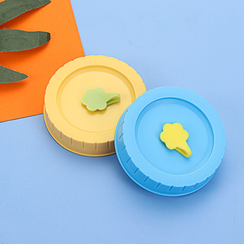 Universal Mason Jar Lids With Straw Hole 70mm Diameter Drinking Storage Cap Wide Mouth Leak Proof Home Kitchen Accessories