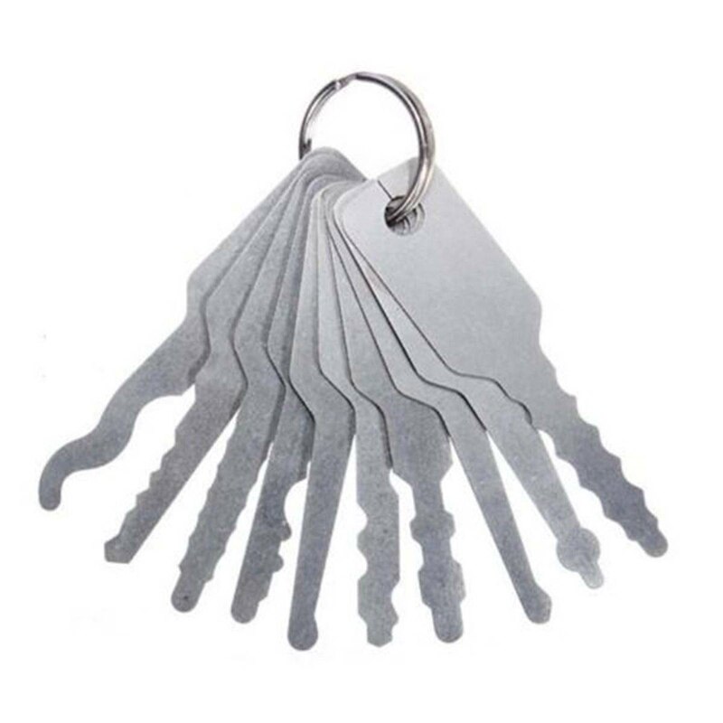 10Pcs/Set Car Stainless Jiggler Keys Dual Sided Car Unlock Lock Open Repair Tool Kit Accessories