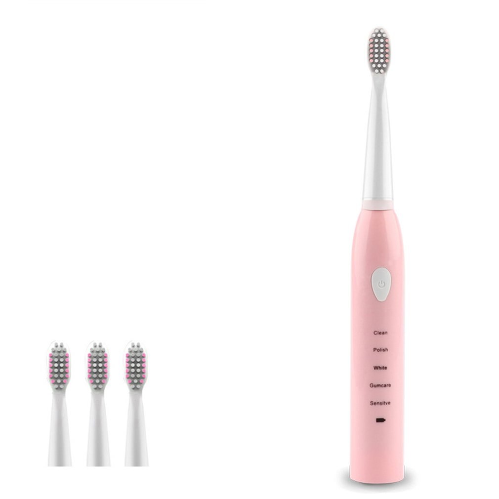 Powerful Sonic Ultrasonic Electric Toothbrush Usb Charging Rechargeable Toothbrush Washable Electronic Whitening Toothbrush 3C: Beige