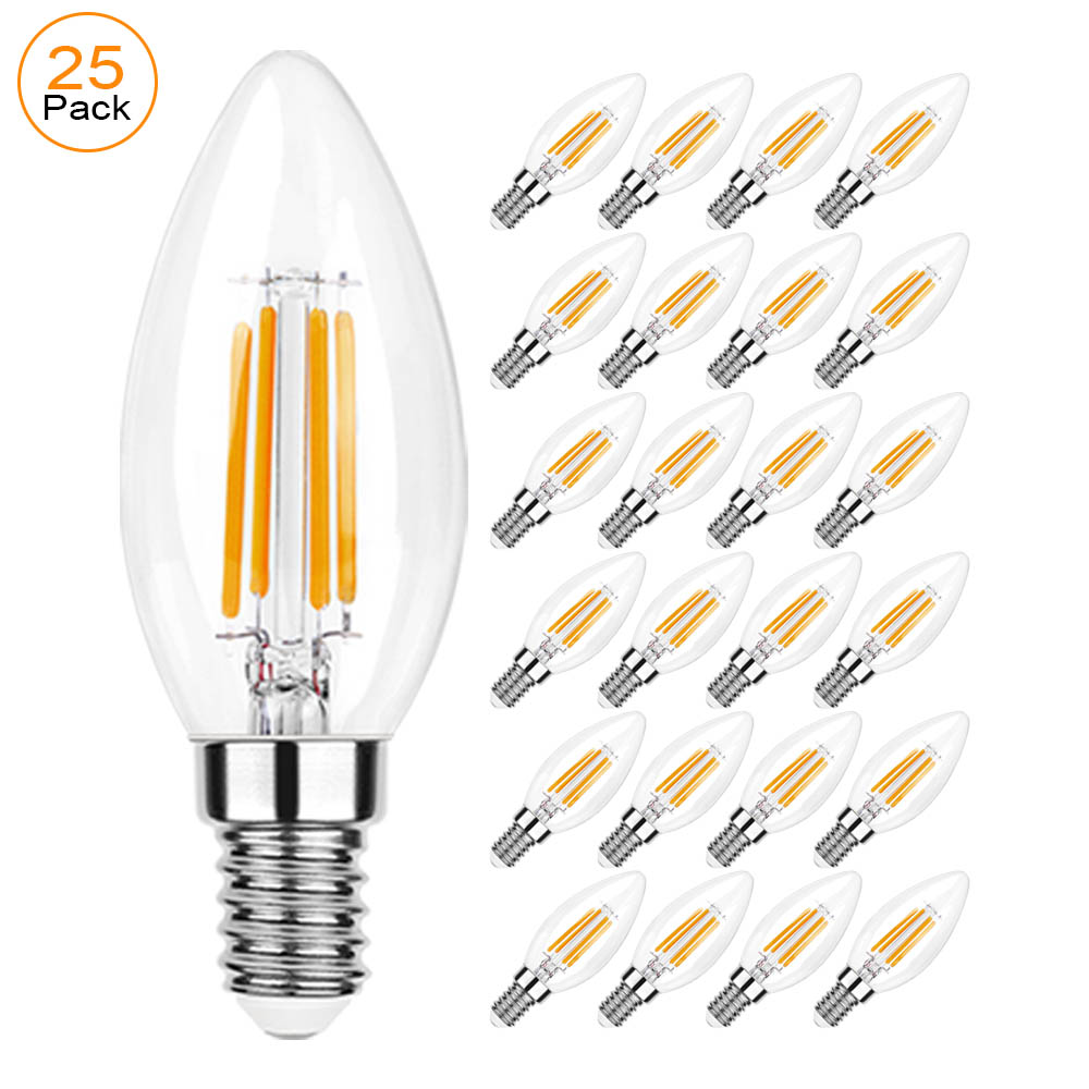 C35 4W E12 E14 candélabre ampoules LED 40 watts équivalent Dimmable 2700K blanc lustre ventilateur de plafond bougie ampoule: Rouge / green