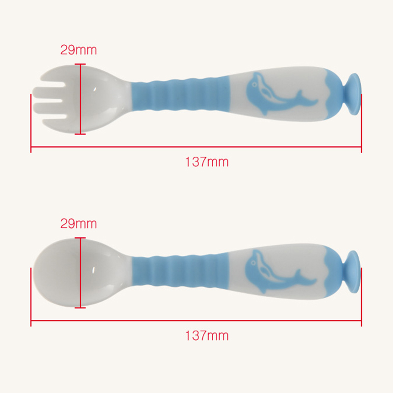 Baby sucker twist ske gaffel sæt ergonomisk træning bærbar til drenge piger dnj 998