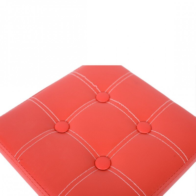 Mobili Rebecca Cube tabouret pouf de rangement simili cuir rouge Lidded 38x38x38