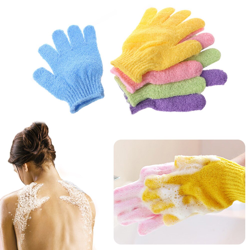 1pc bade handsker eksfolierende vask hud spa massage bruser scrub scrubber