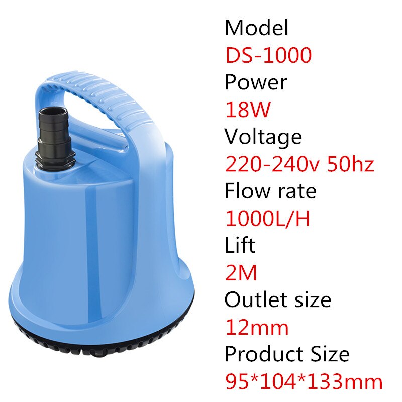 Koi fish pond rockery low water level circulating water pump submersible pump pumping pump farm irrigation water pump: DS-1000 / UK adapter plug