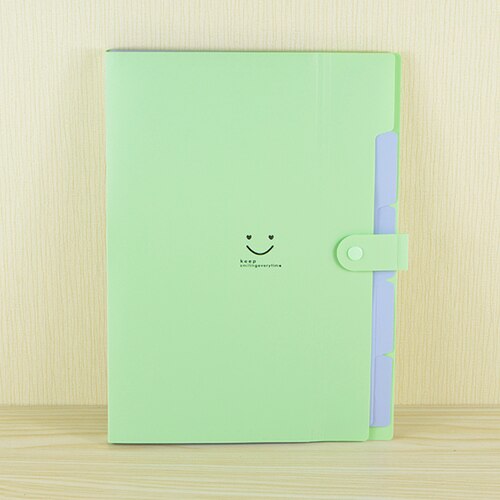 Stationery Student A4 File Folder 5-layer Data Test Paper Bag Multi-function Bill Bag Storage Folder Office Supply: Light Green