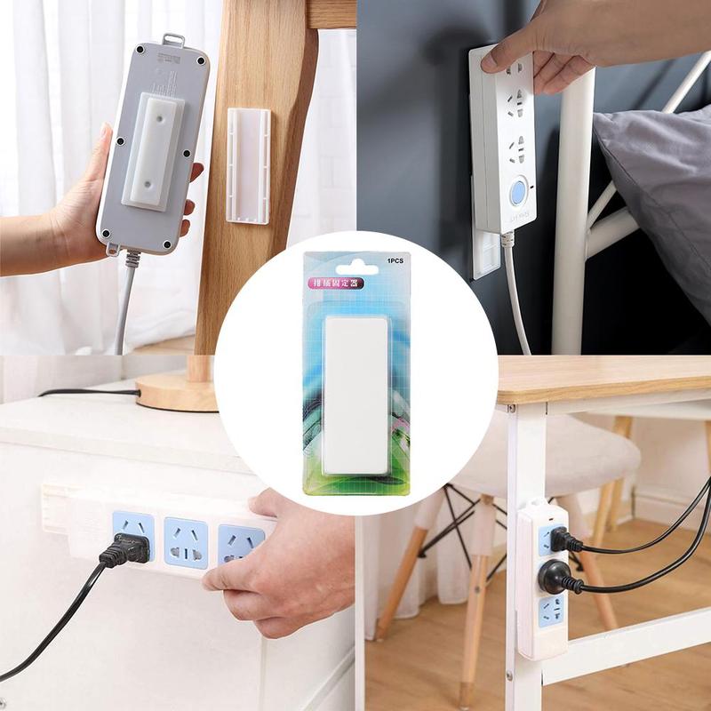 Wall Mounted Sticker Punch-free Plug Fixer Self-Adhesive Organizer Seamless Wire Holder Tool Fixer Strip Socket Home Cable H3F3