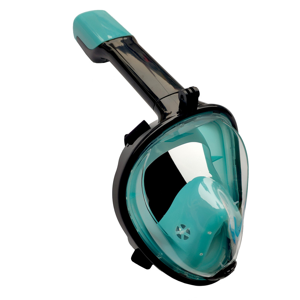 Farve hel ansigts snorkelmasker 180 visning anti-dug anti-lækage snorkel scuba svømme maske undervands dykker maske: S04 / S / m