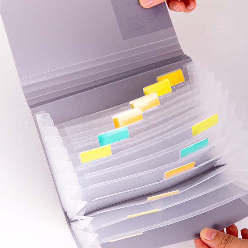 A6 File Folder Document Organizer Plastic Receipt File Expanding Wallet 13 Pockets Bill Paper Holder School Office Supplies