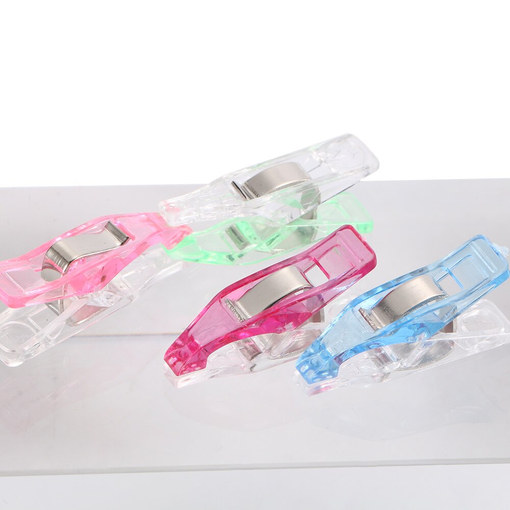 30pcs/lot Mix Color Clothes Hanging Clips Plastic DIY Patchwork Sewing Quilting Hemming Clips Apparel Garment Fabric Clips