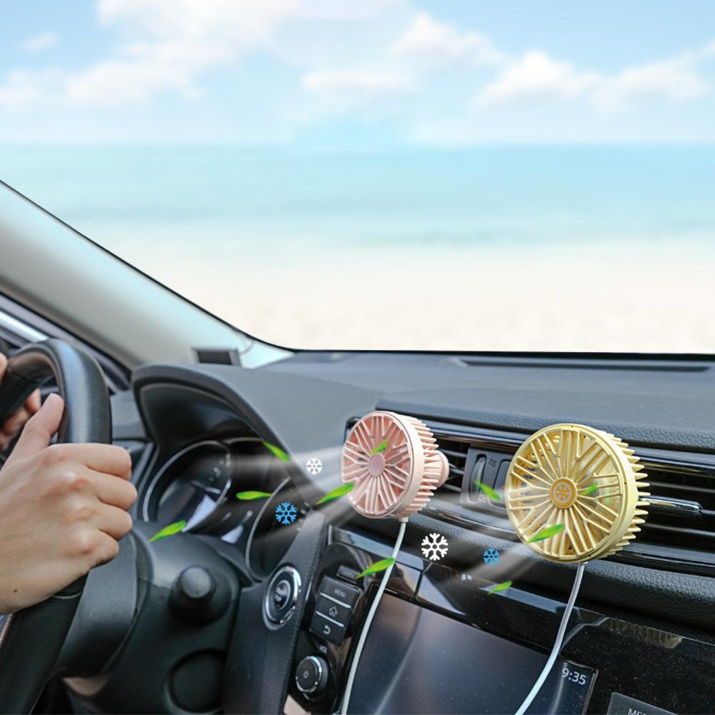 Mini Elektrische Auto Klimaanlage Fan Drehbare Auto Fahrzeug Luft entlüften USB LED Licht Lüfter Kühler