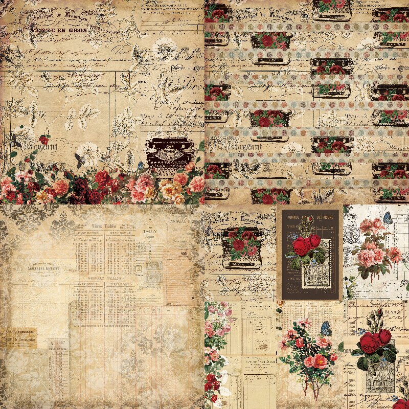 24 Sheets 6X6 Vintage Patterned Pad Scrapbooking Paper Pack Of Handmade Craft Paper Craft Background Pad Card Collect Book Albu