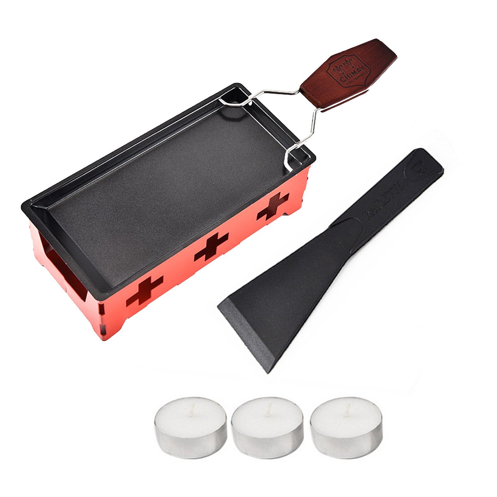 Grill Cheese Raclette Set Non-stick Griller Mini BBQ Cheese Board Baked Cheese Oven Iron Swiss Cheese Melter Pan TrayGrill Chees