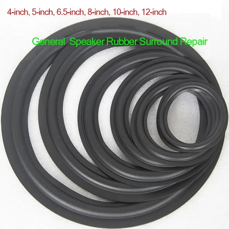 4 5 6.5 8 10 12 inch Zwart Speaker Rubber Surround Reparatie, algemene Vouwen Ring Rand DIY Speaker Subwoofer Accessoires