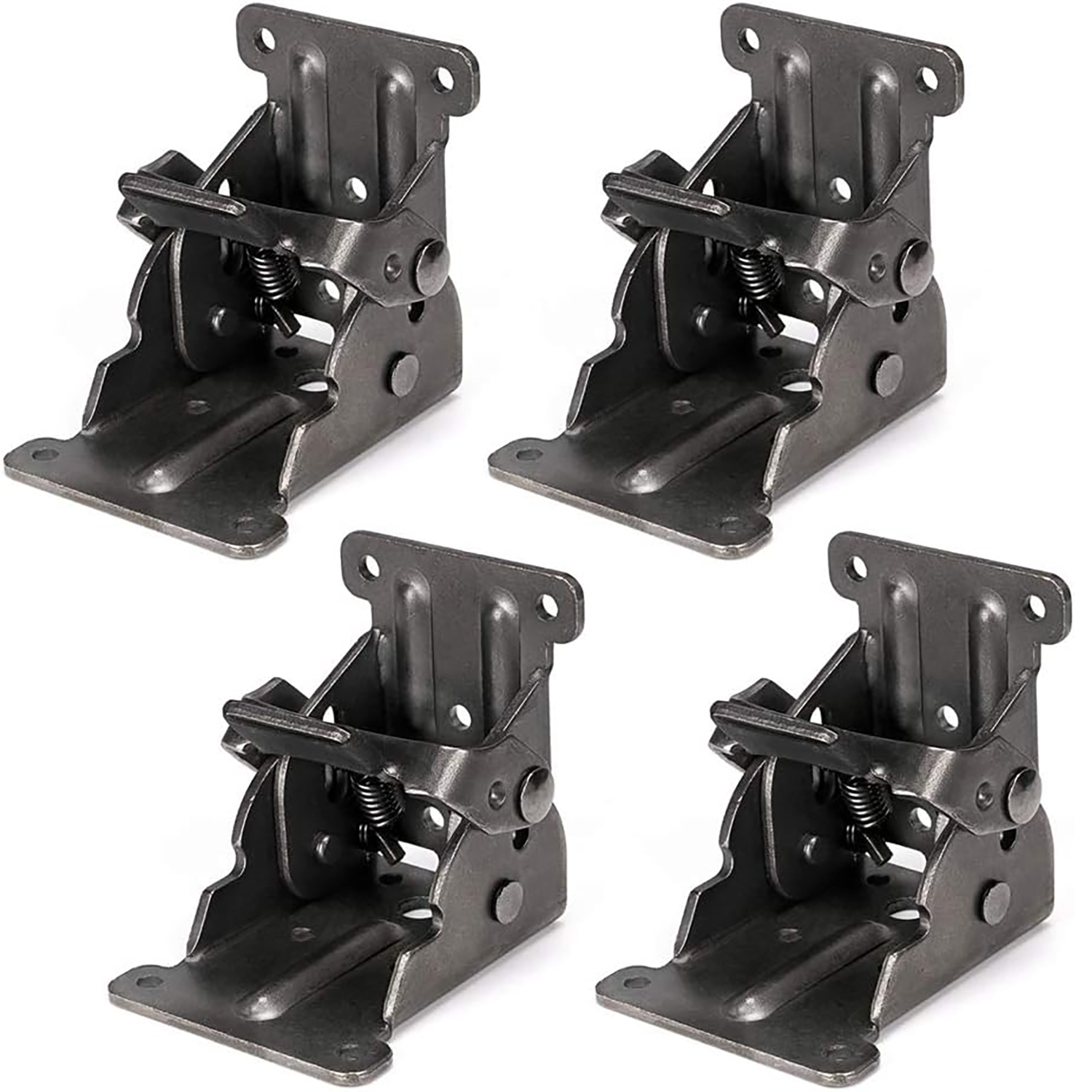 Foldable Bracket, Self-Lock Hinge Hardware with Screws Lock Extension Support for Table Leg, Bed Leg, Workbench, Pack of 4