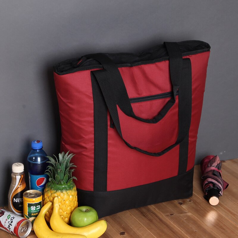 33L Waterproof Big Cooler Bag Picnic Lunch Box Ice Pack Vehicle Fresh Package Insulation Large Insulated Shoulder Bag