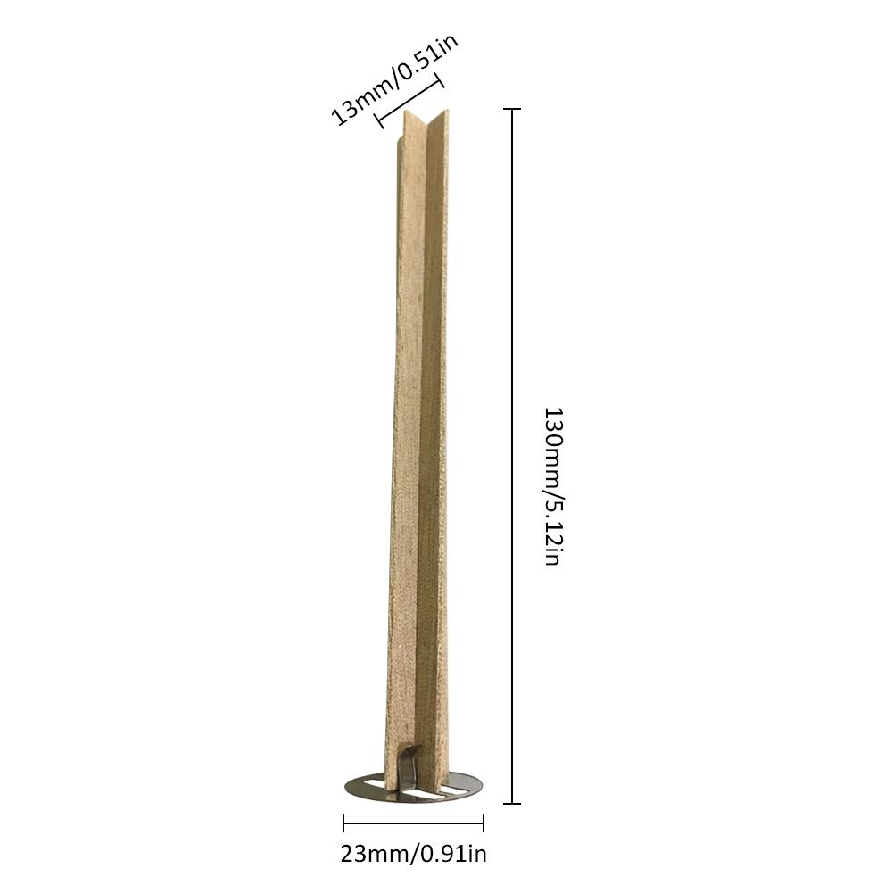 50Pcs Cross Wooden Candle Wicks Natural Candle Cores with Metal Base for Candle Making DIY Craft