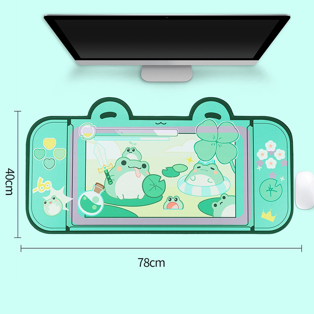 Large Kawaii Gaming Mouse Pad Cute Pink Purple Sakura Bunny Desk Pad Water Proof Nonslip Laptop Desk Accessories for Gaming: SKY BLUE