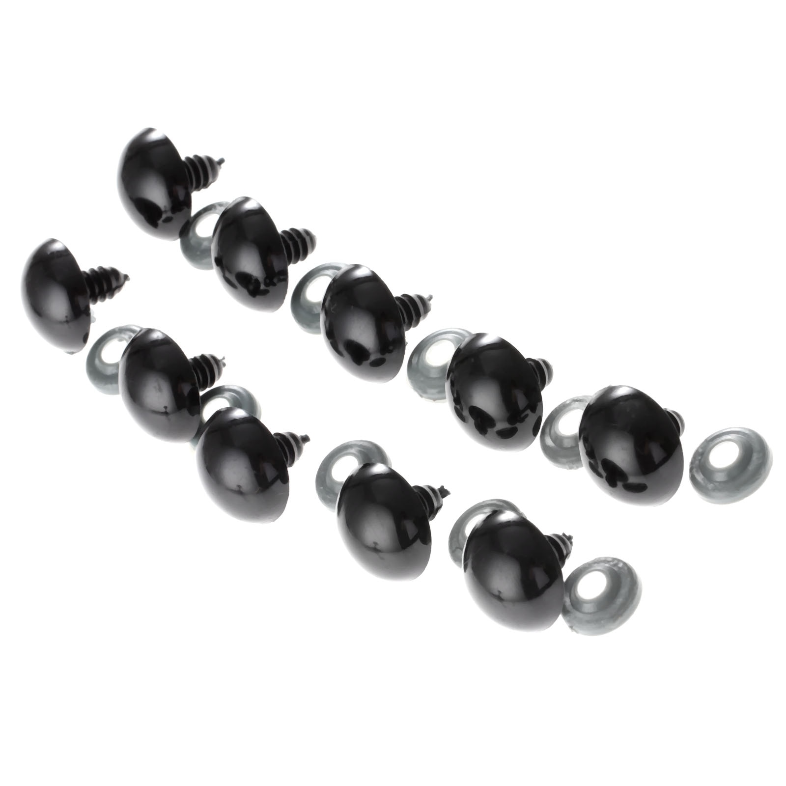 20 Sets Black Plastic Teddy Bear Doll Animal Plush Toy Craft Colorful Safety Eyes Making DIY Handmade Accessories 6mm-20mm