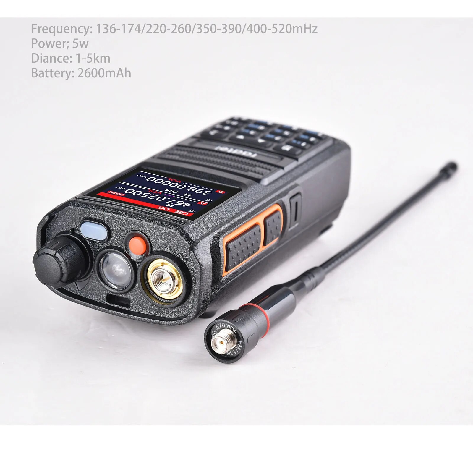 Radtel RT-470X Vollband-Amateurfunk, 256-Kanal-Luftband, Zweiwegradio, USB-C, Luftfahrt, NOAA, Polizei, Marine, Amateur, HT-Scanner, Roger
