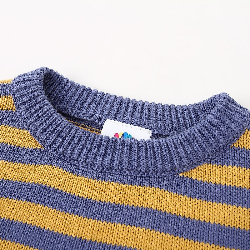 Lente herfst winter 2-10 jaar ronde hals gebreide school student kleur patchwork gestreepte mooie truien voor baby kinderen jongens