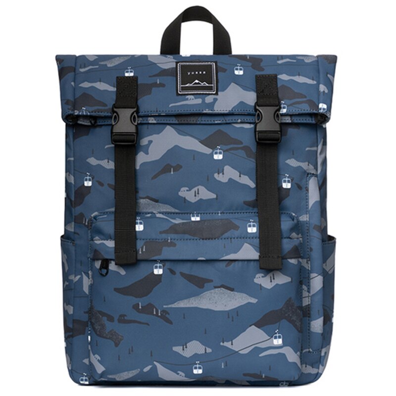 Blue Sea Print 14inch Laptop Backpack Women School Backpack Girl Waterproof College Bag Boy Ravel Bagback Men Original: blue1