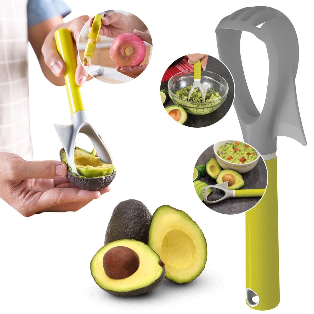 Keuken Accessoires 5-In-1 Avocado Slicer Fruit Tool Plastic Groente Stamper Multifunctionele Draagbare Functionele Slicer Lepel