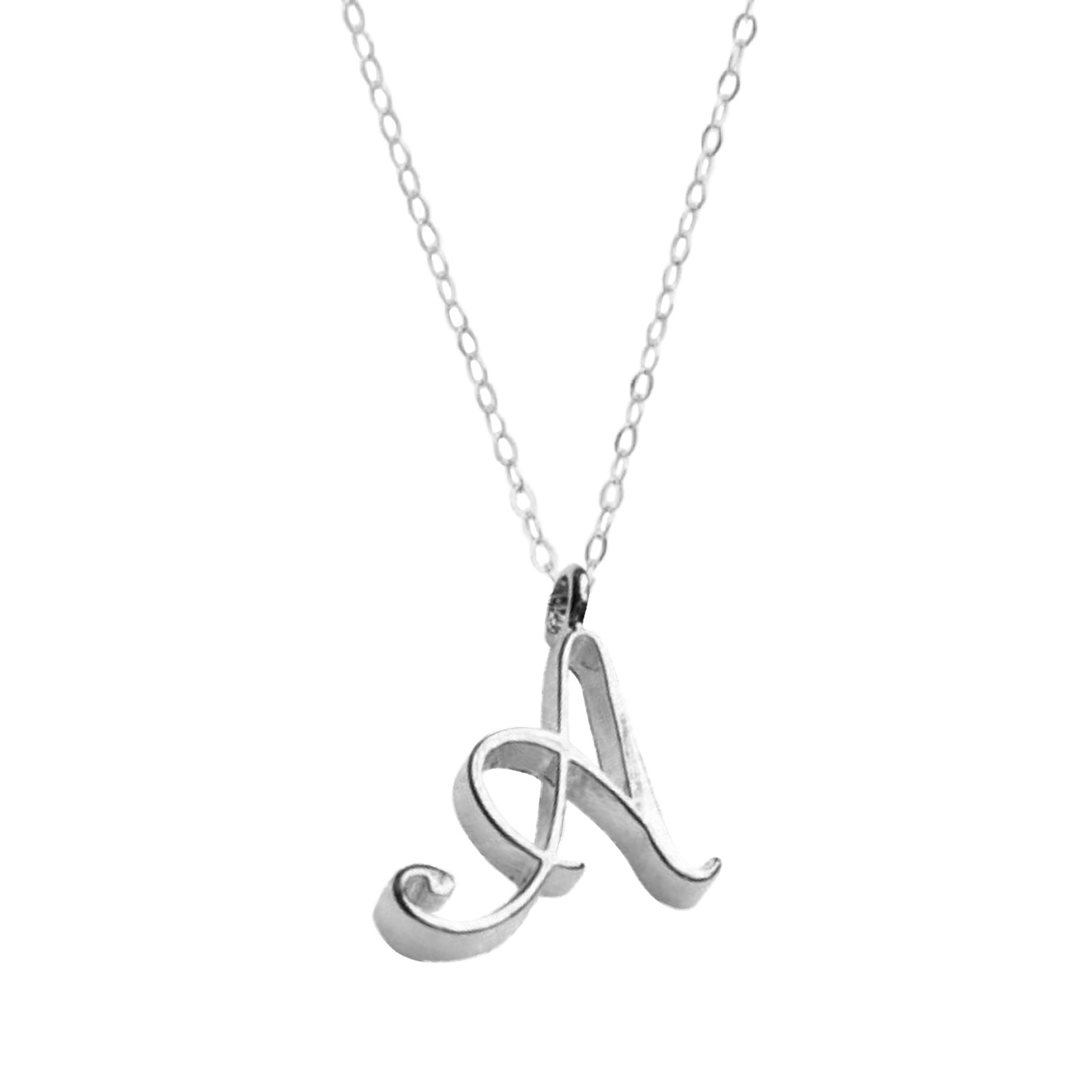 Anheng klassisk halskjede til kvinne 26 bokstaver engelsk kjede bokstav krageben hjem gjør-det-selv kjede choker rustfritt stål dame choker: rhodium belagt