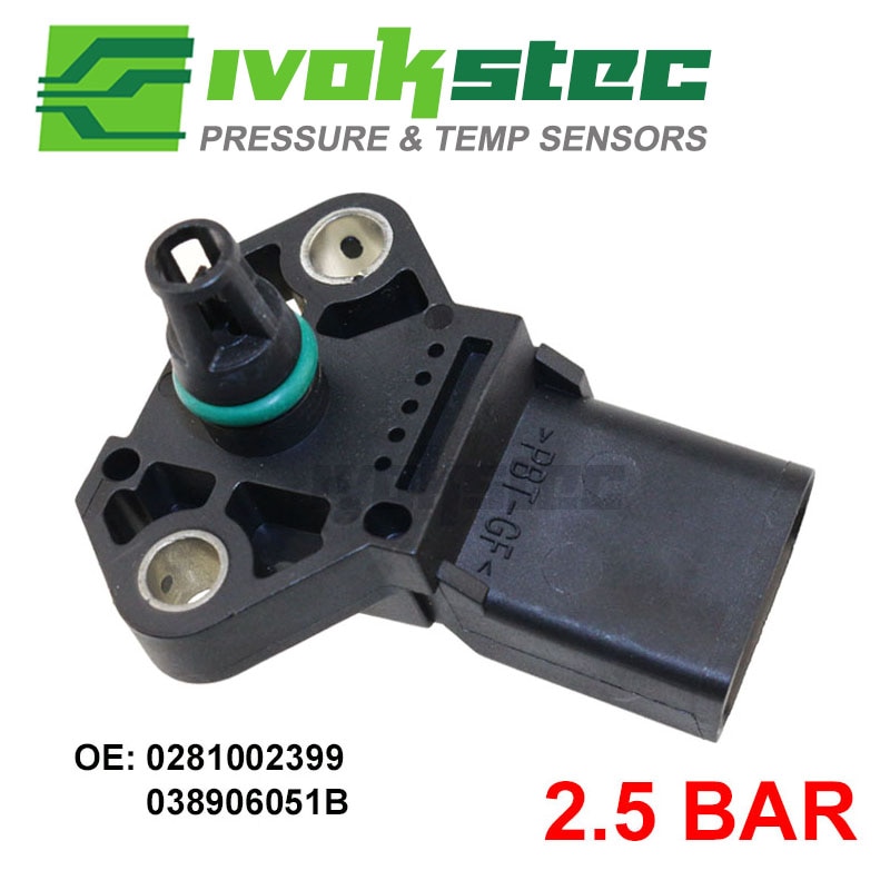 2.5 Bar Turbo MAP Sensor For VW Jetta III LT Lupo Passat Polo Transporter 1.4 1.6 1.9 2.0 2.5 TDI 0 281 002 399 038 906 051B